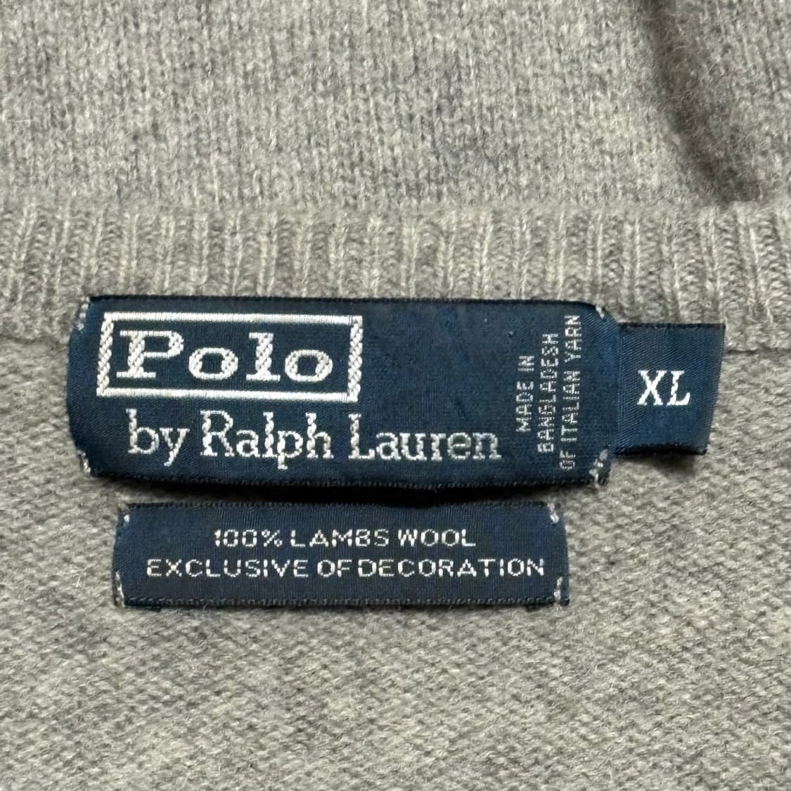 XL 폴로랄프로렌 램스울 그레이 브이넥 니트 상품이미지4