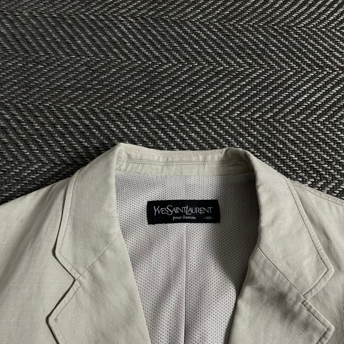 90s 입생로랑 자수로고 아카이브 치노 블레이저 자켓 o 3867 상품이미지7