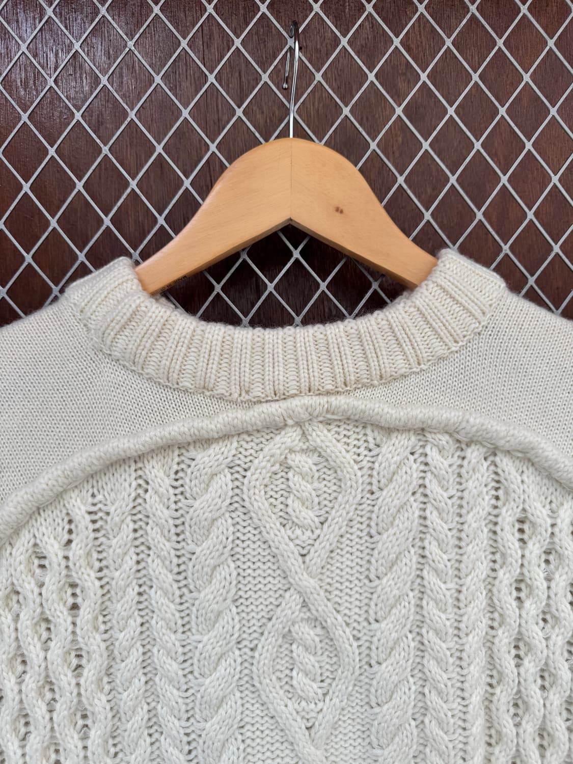 오니츠카타이거 오버핏 케이블 아이버리 니트 베스트 조끼 F 상품이미지4