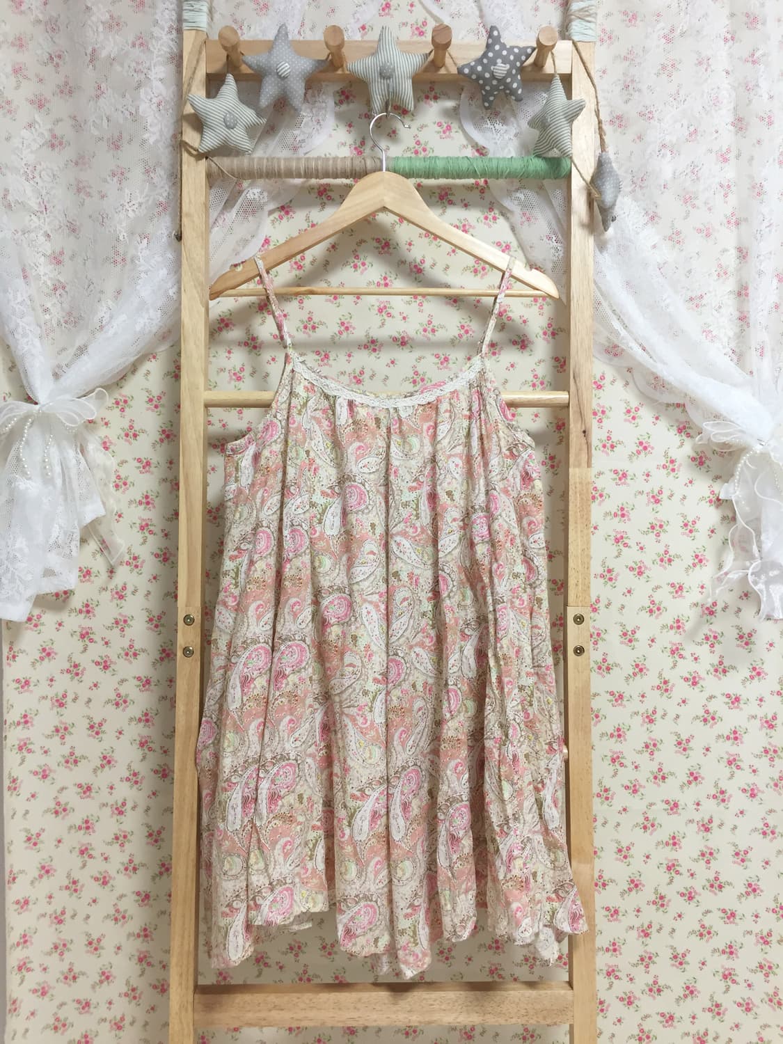 빈티지 핑크 페이즐리 나시원피스 상품이미지2