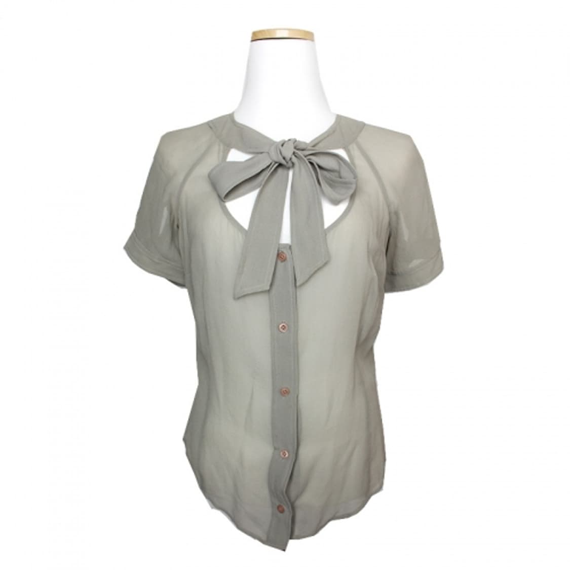 폴 스미스 그린그레이 블랙라벨 실크 블라우스 44 상품이미지1