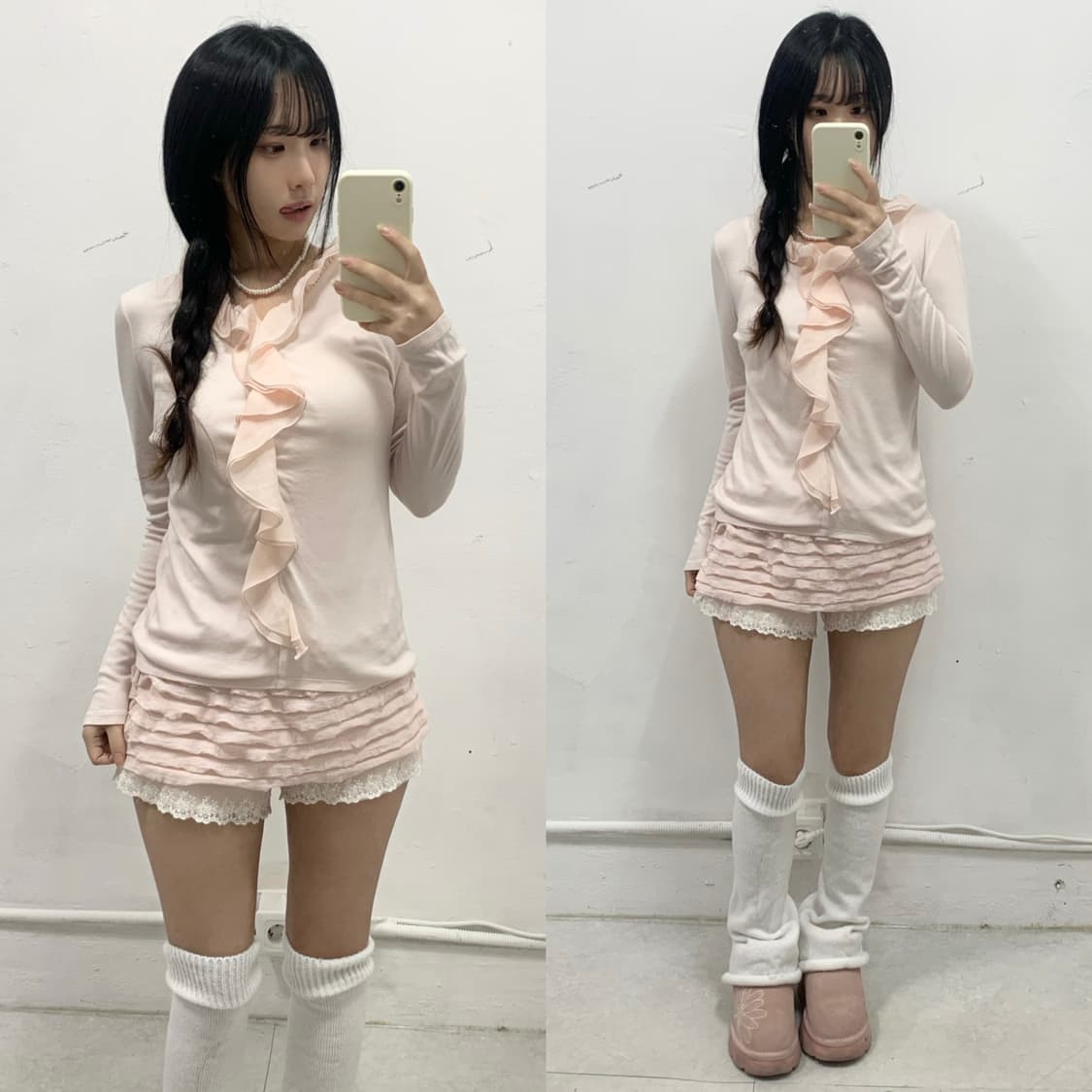 [ANY FAM] 로걀 핑크 레이스 롱슬리브 상품이미지1