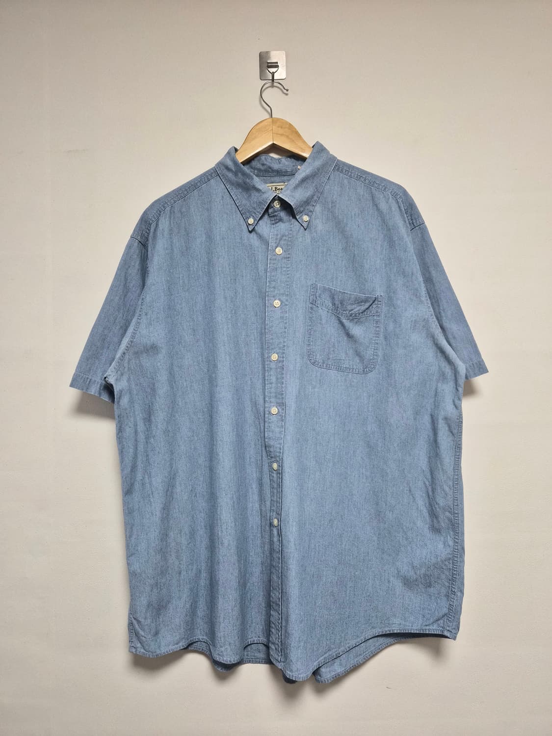 엘엘빈LLBEAN 코튼 샴브레이 반팔 셔츠 XL - S376 상품이미지1