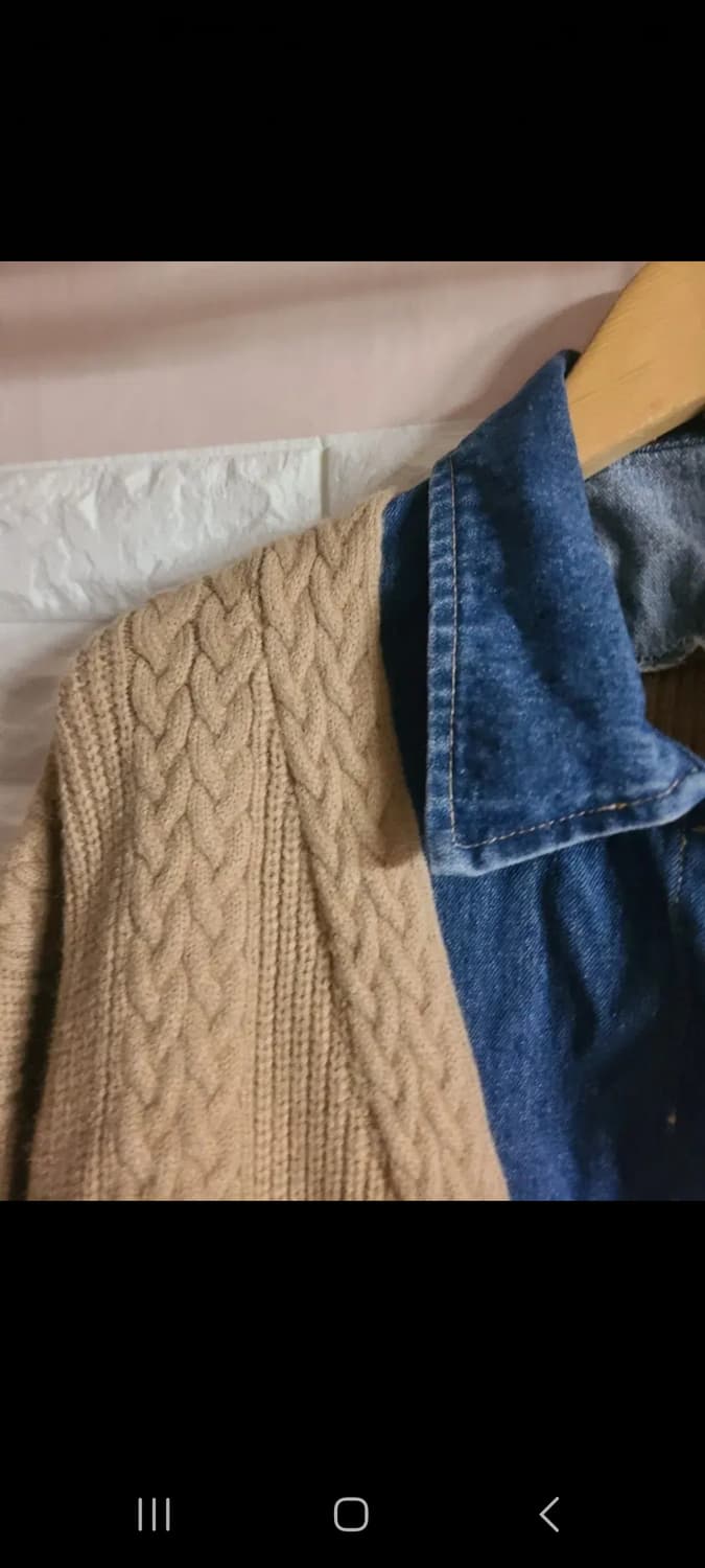 데님 레이어드 니트 가디건(77-99) 상품이미지2