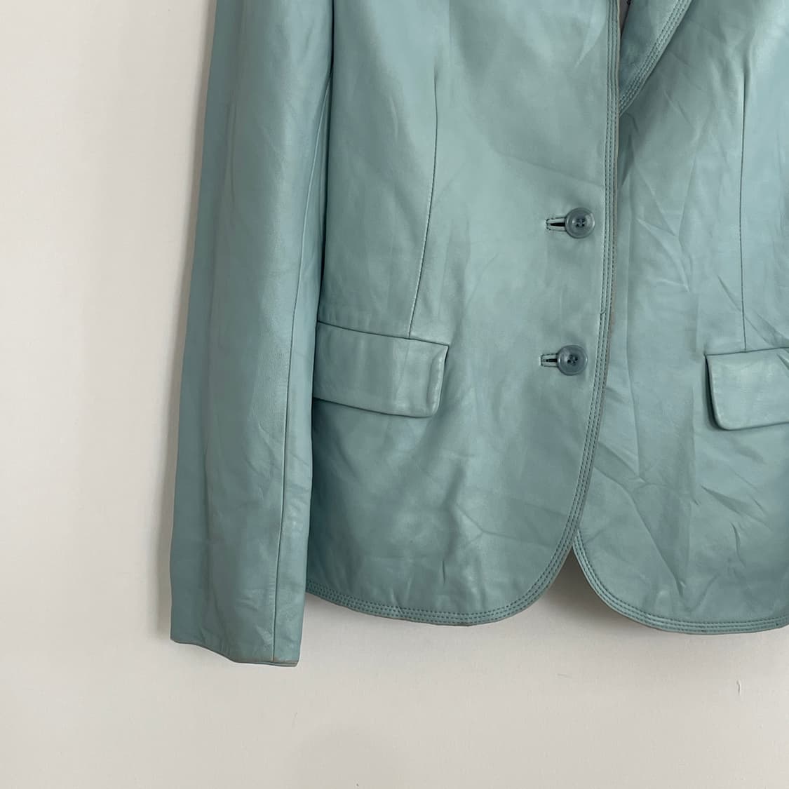 발망 리얼 레더 양 가죽 하늘 블레이저 자켓 상품이미지4