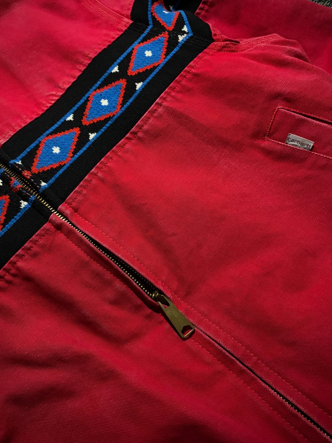 90s 칼하트 아즈텍 봄버 JR030 RED M USA🇺🇸 상품이미지5