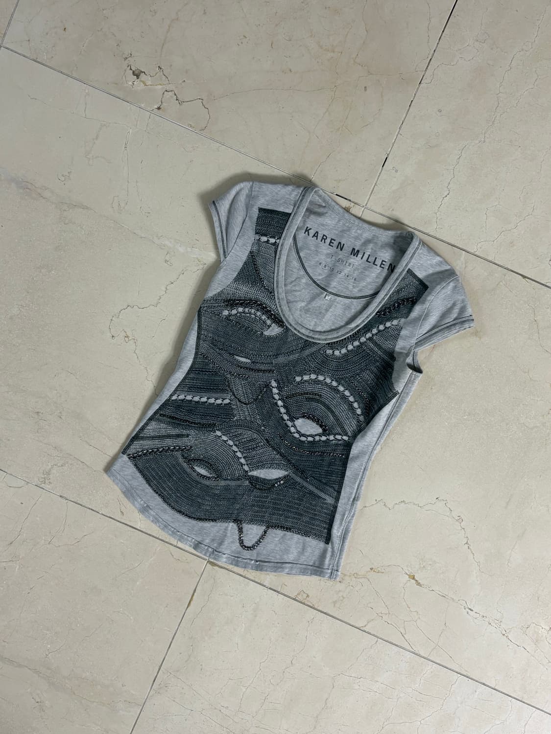 Karen Millen Chain Detail Tee 상품이미지5