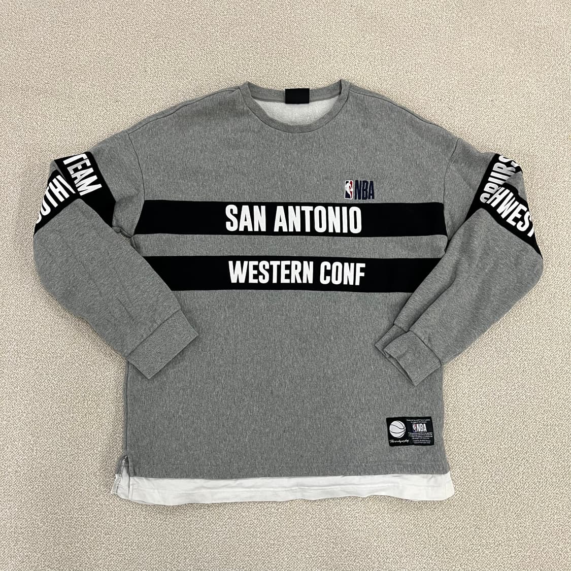 XL NBA 레이어드 기모 맨투맨 0130M1 상품이미지1