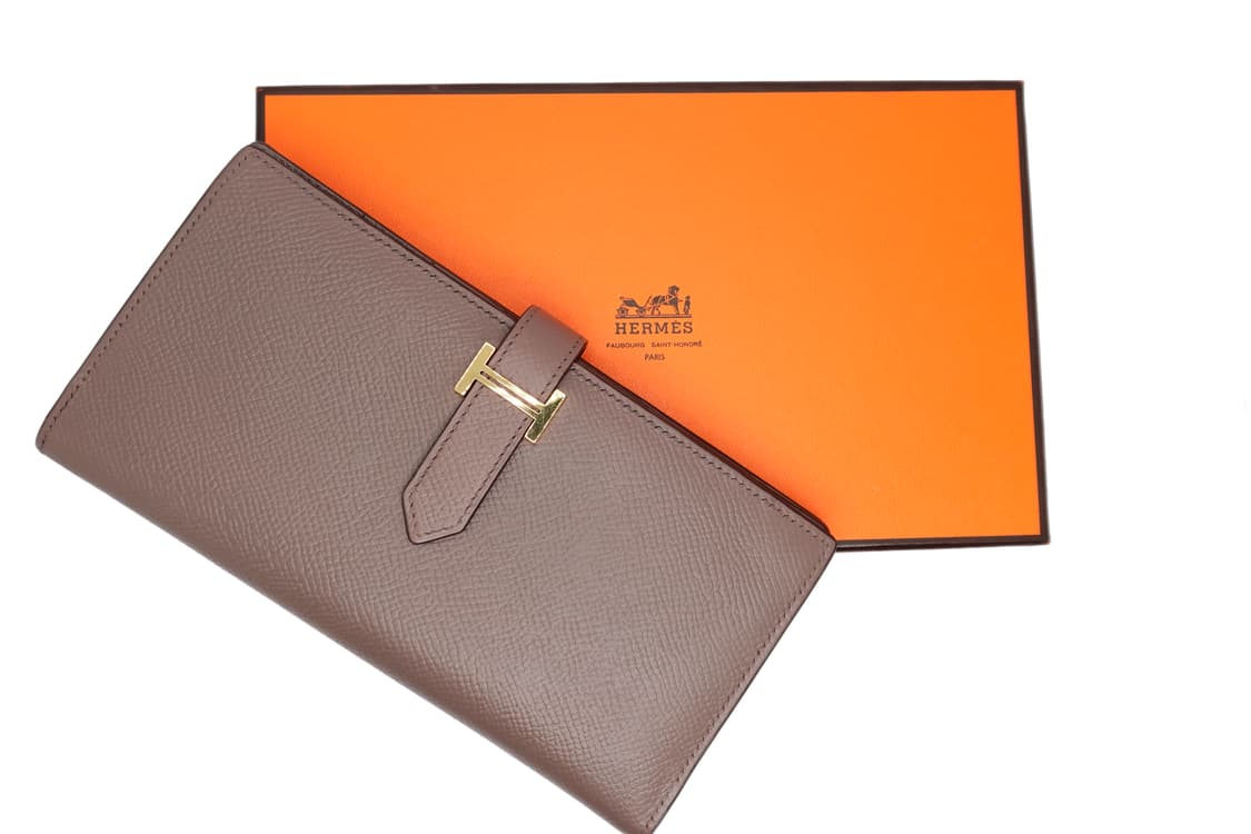 에르메스 베안 소플렛 에토프 그레이 앱송 금장 남녀공용 장지갑 C각인 상품이미지9