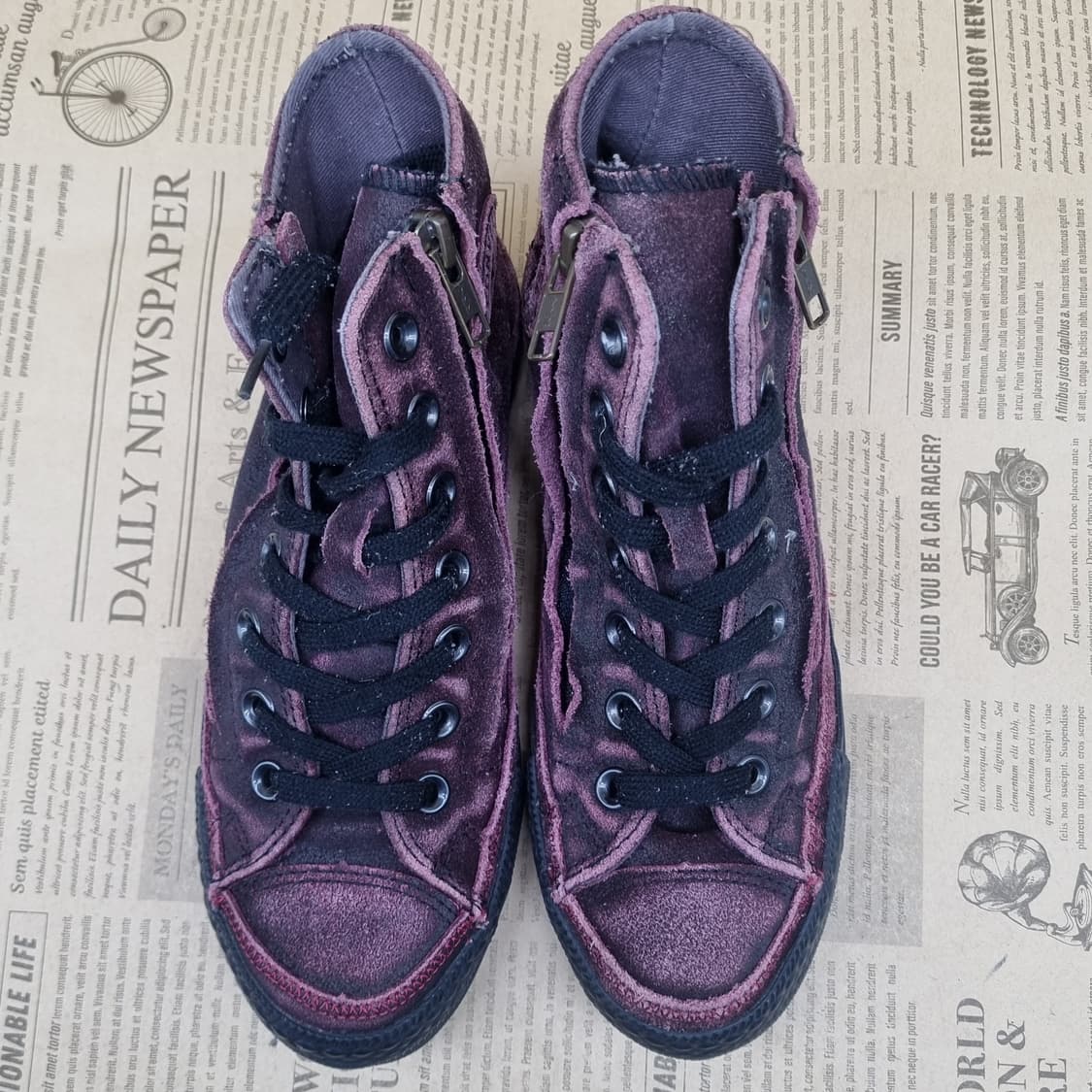 컨버스 스웨이드 버건디 여성하이탑230 상품이미지2