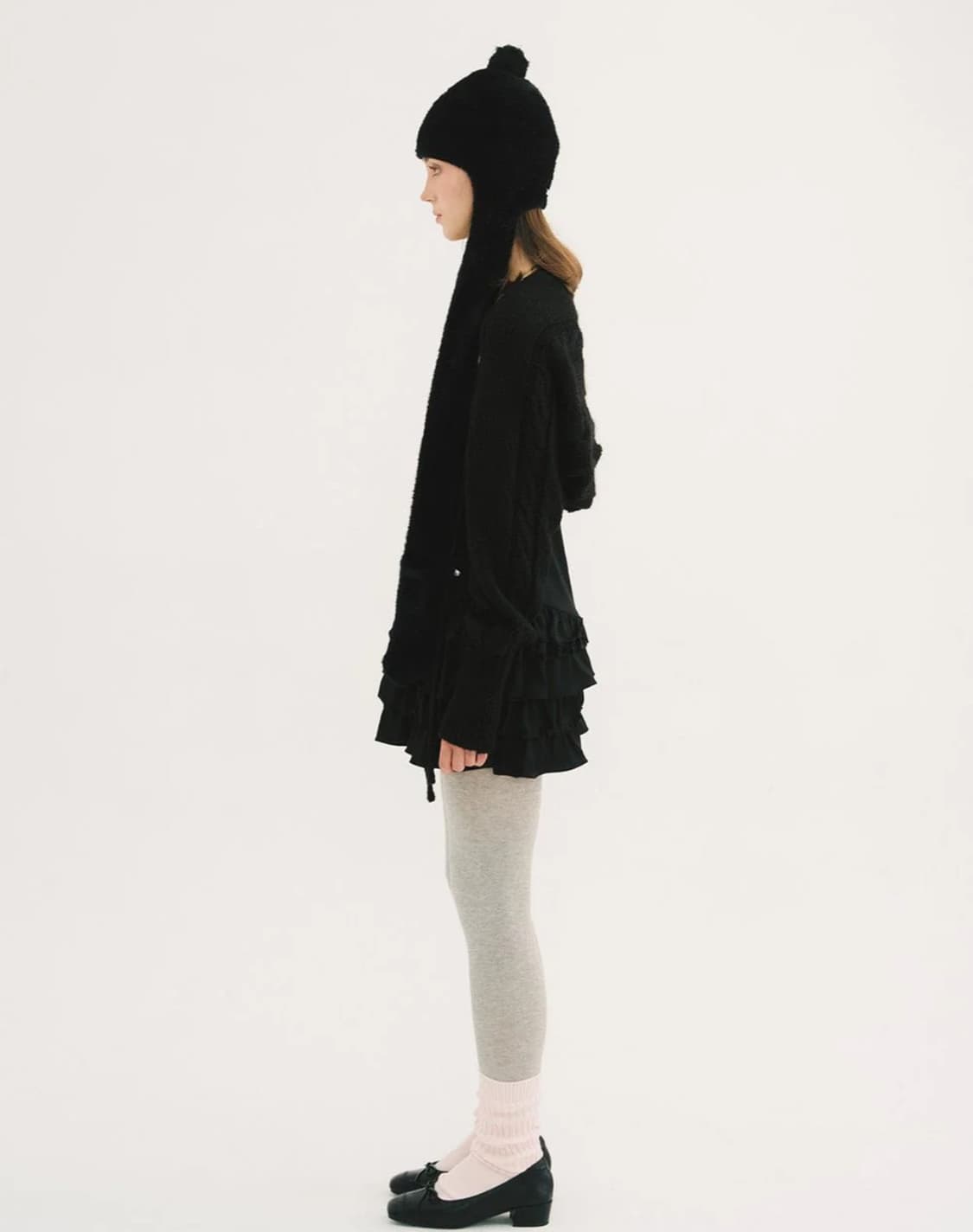 쓰리타임즈 크리미 니트 볼레로 블랙 상품이미지4