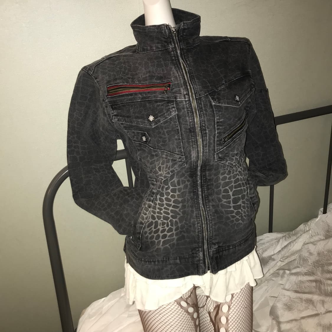 jpn Vintage 악어패턴 고스펑크 바이커 워크자켓 상품이미지1