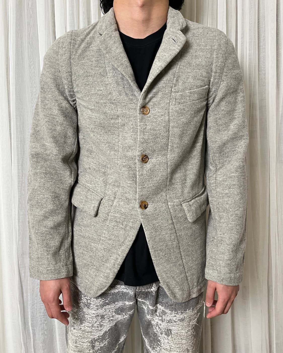 꼼데가르송 옴므플러스 에버그린 축융 울 셔링 블레이저 자켓 상품이미지1