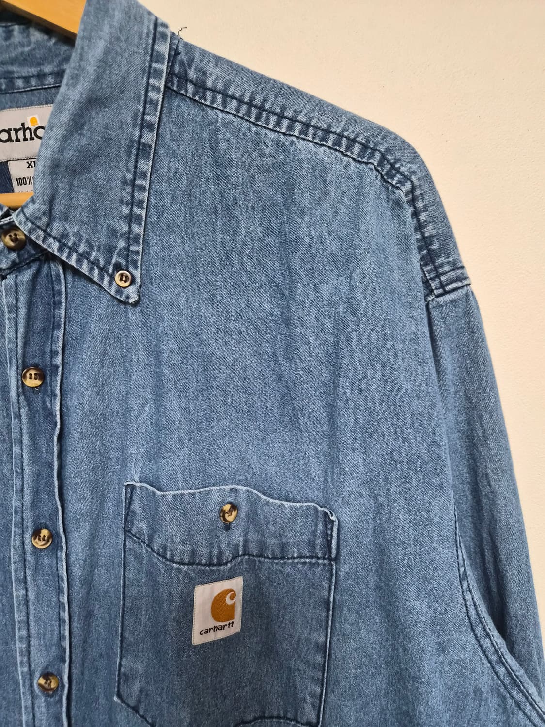 칼하트Carhartt 카라 배색 데님 셔츠 XL - S224 상품이미지3