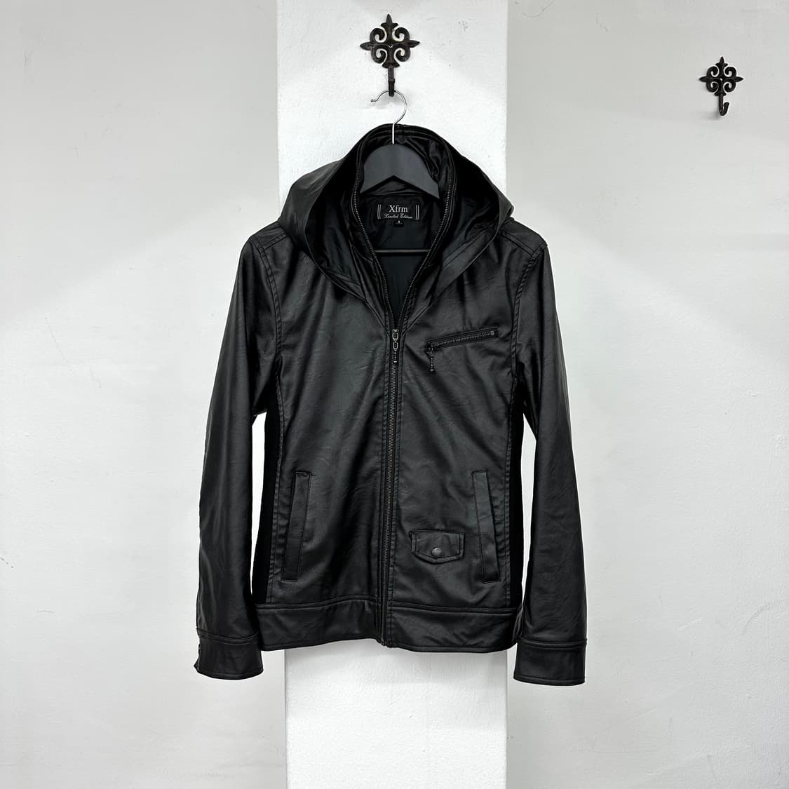 Xfrm layered hood leather jacket 상품이미지3