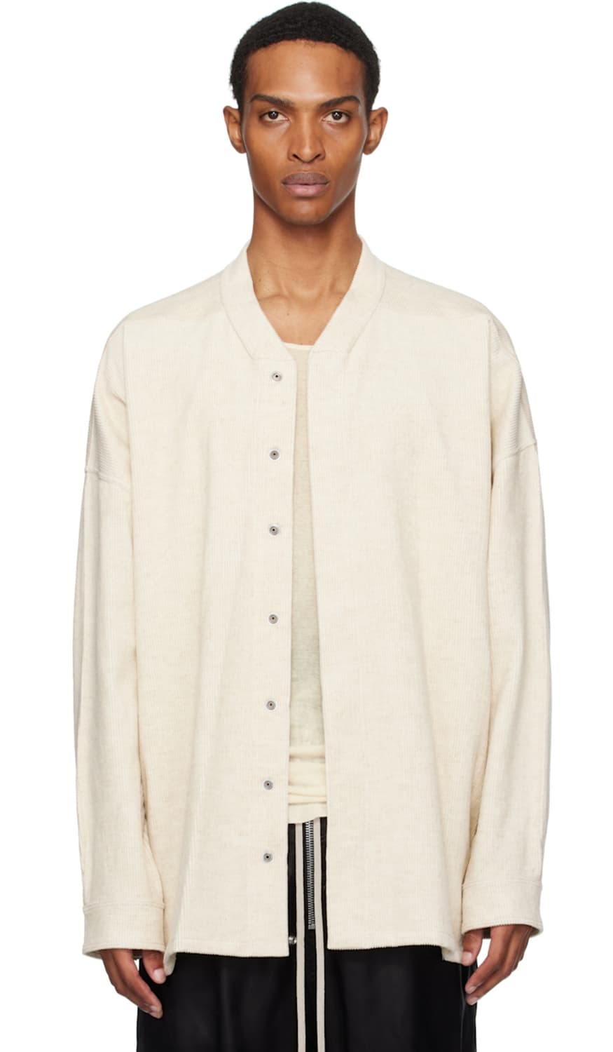 릭오웬스 FW25 코듀로이 점보 파운 셔츠 내츄럴 48사이즈 상품이미지3