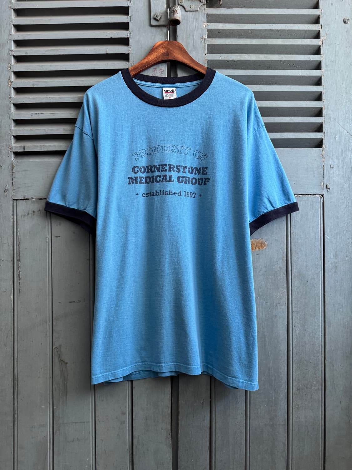 [XL]90's USA 빈티지 파스텔그린 링거 티셔츠 상품이미지2