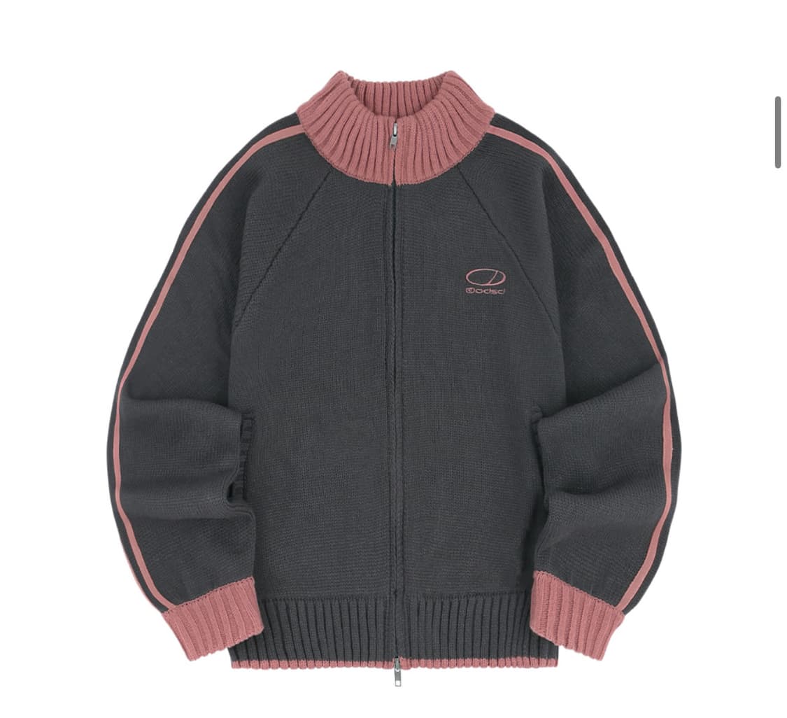 오드스튜디오 세미크롭 니트집업 상품이미지1