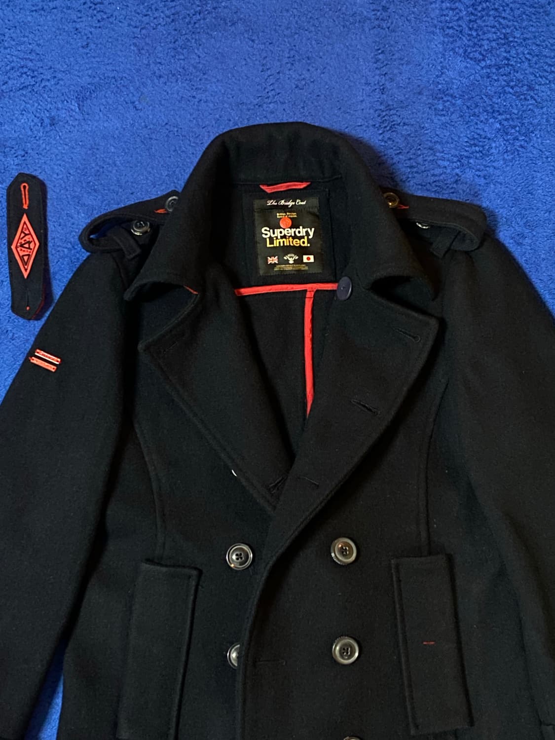 Superdry 슈퍼드라이 리미티드 일본 빈티지 블랙 피코트 M 상품이미지2