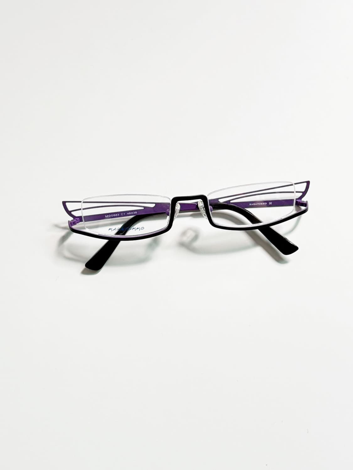 90s KARAYOKKO 와이드 스퀘어 언더림 빈티지 안경 상품이미지1