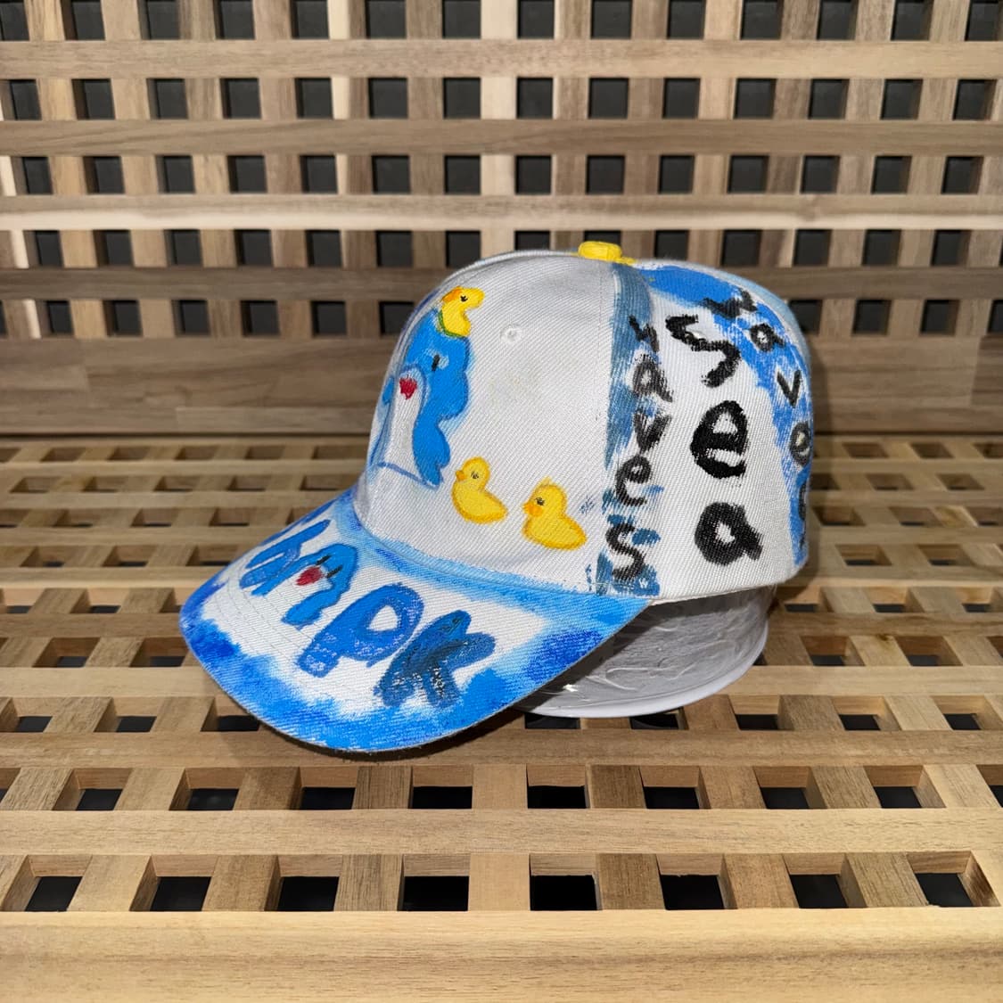 빈티지 샤크 페인팅 커스텀 캡 상품이미지3