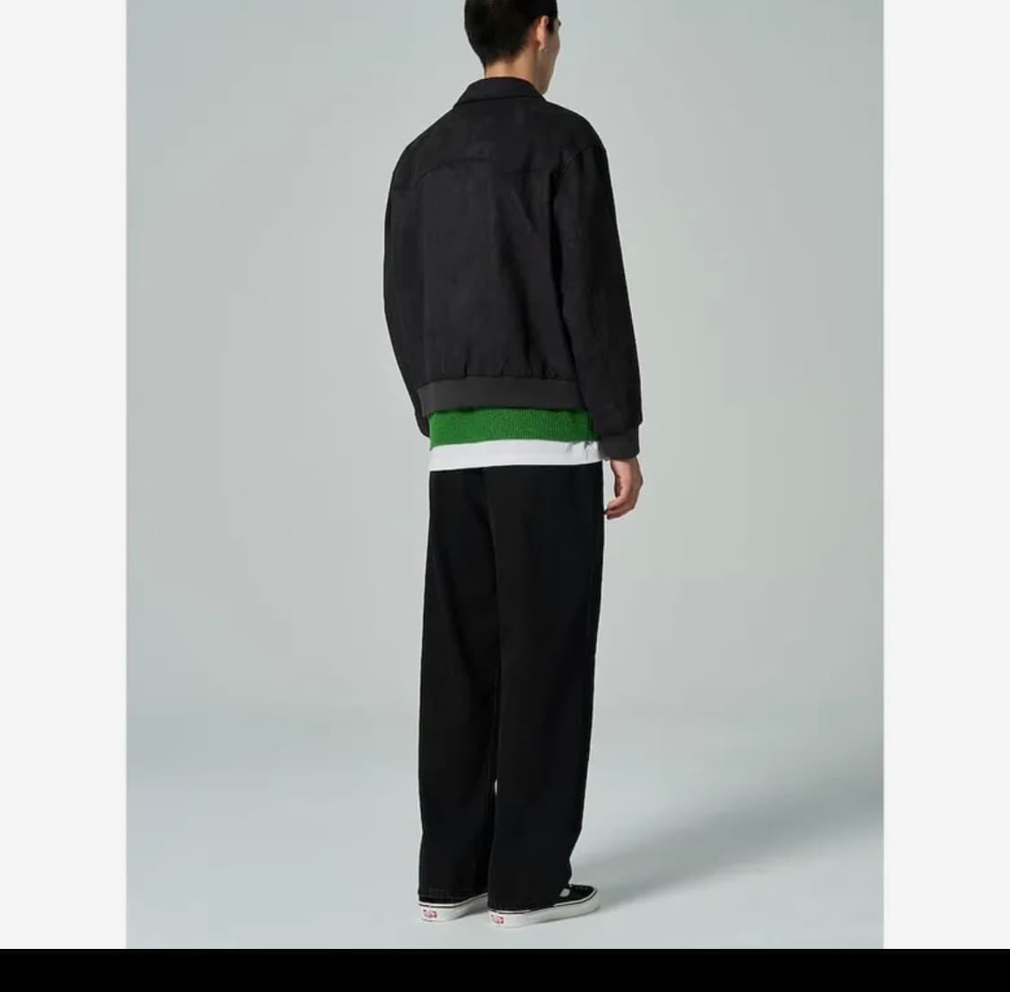 에잇세컨즈 투턱 와이드 커브드 흑청바지 33 상품이미지4