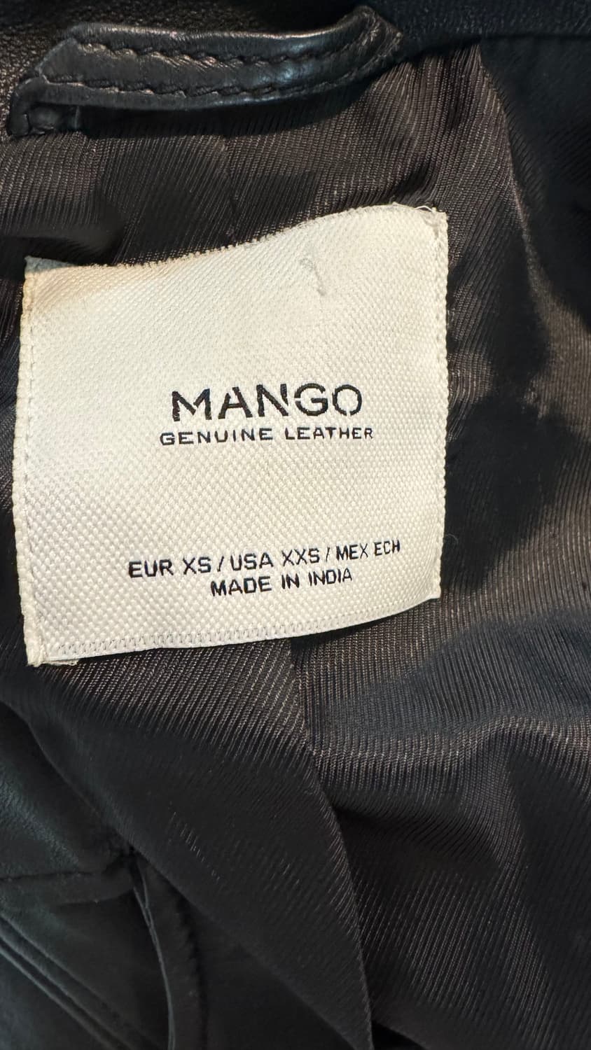 망고 블랙 리얼 가죽 라이더 자켓 상품이미지6