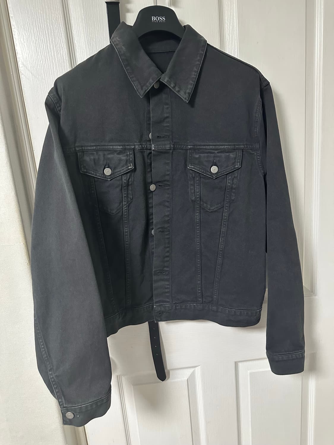 마르지엘라 백스티치 블랙 데님 트러커 자켓 흑청 트러커 20fw 상품이미지1