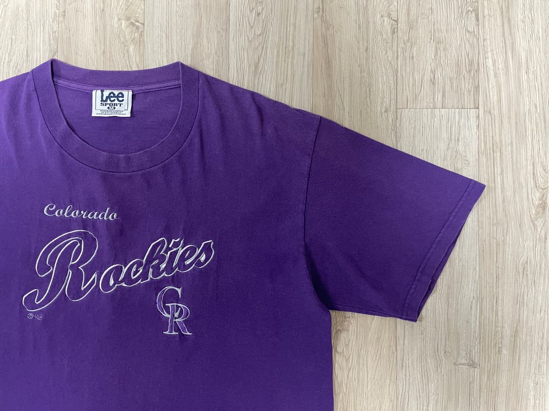 100~105) 80~90s Lee X MLB 로키스 반팔티(RRL&폴로 상품이미지5