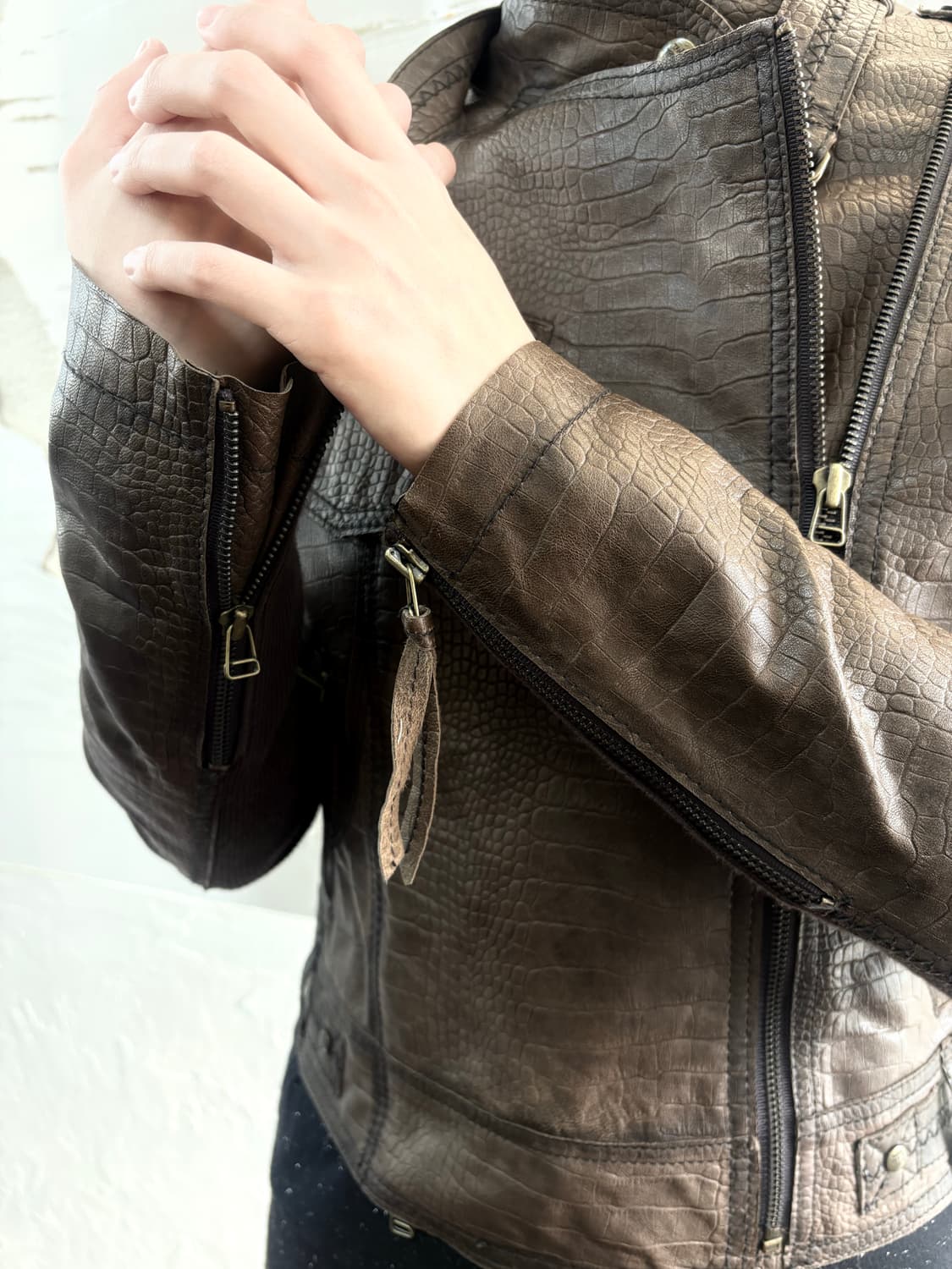 sheepskin brown rider jacket 상품이미지8