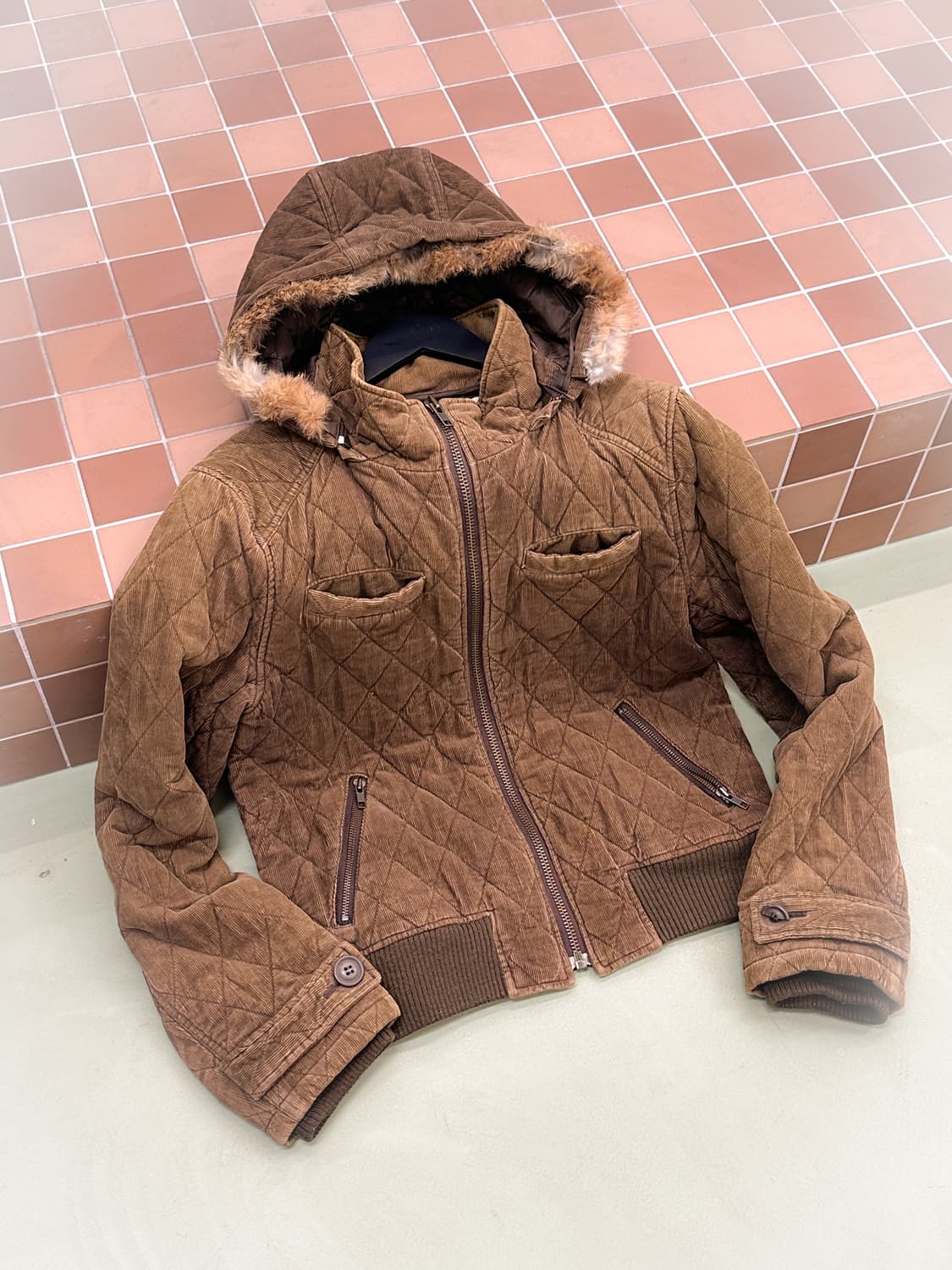 brown corduroy quilted hd jacket 상품이미지1