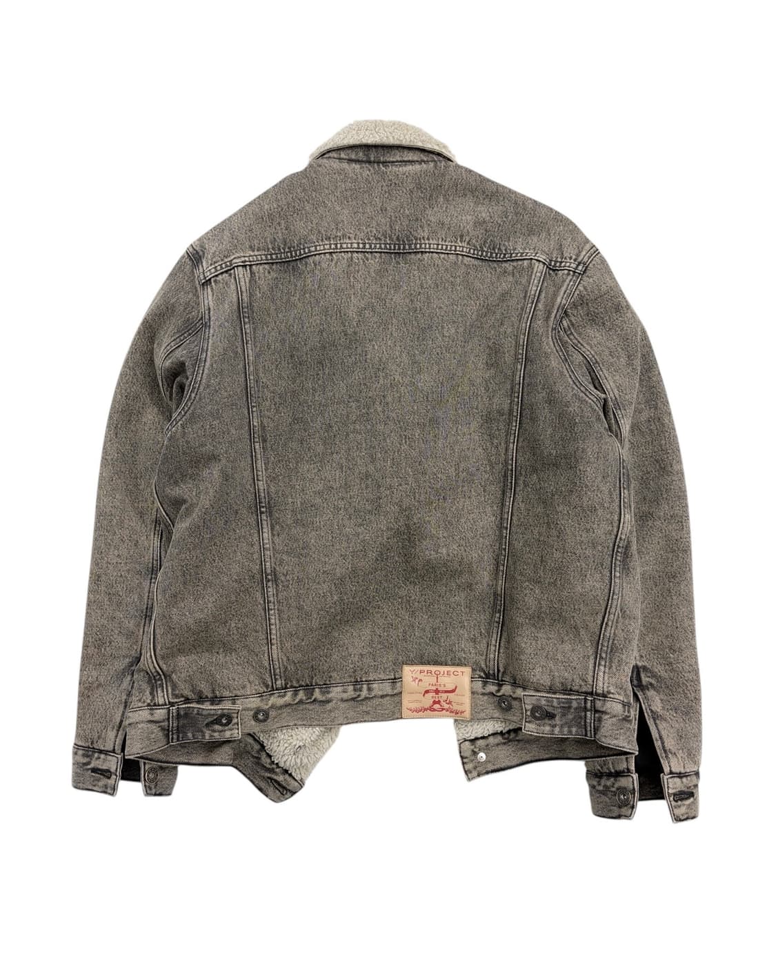 와이프로젝트 비대칭 시어링 데님 자켓 상품이미지2