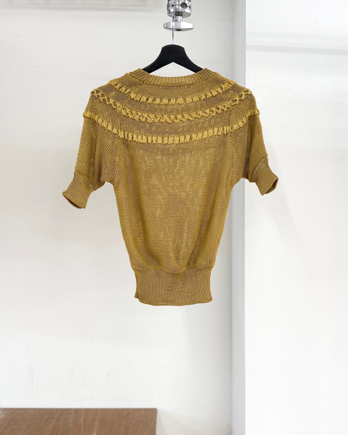 크리스찬 디올 골드 오픈 니트 라운드넥 탑 상품이미지6