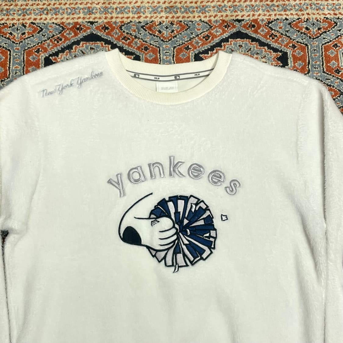 MLB 뉴욕양키스 화이트 플리스 티셔츠 여성XS 상품이미지2