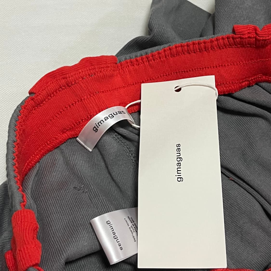 [XS,S,M]기마구아스 Emmanuelle 스웨트팬츠/그레이 레드 상품이미지2