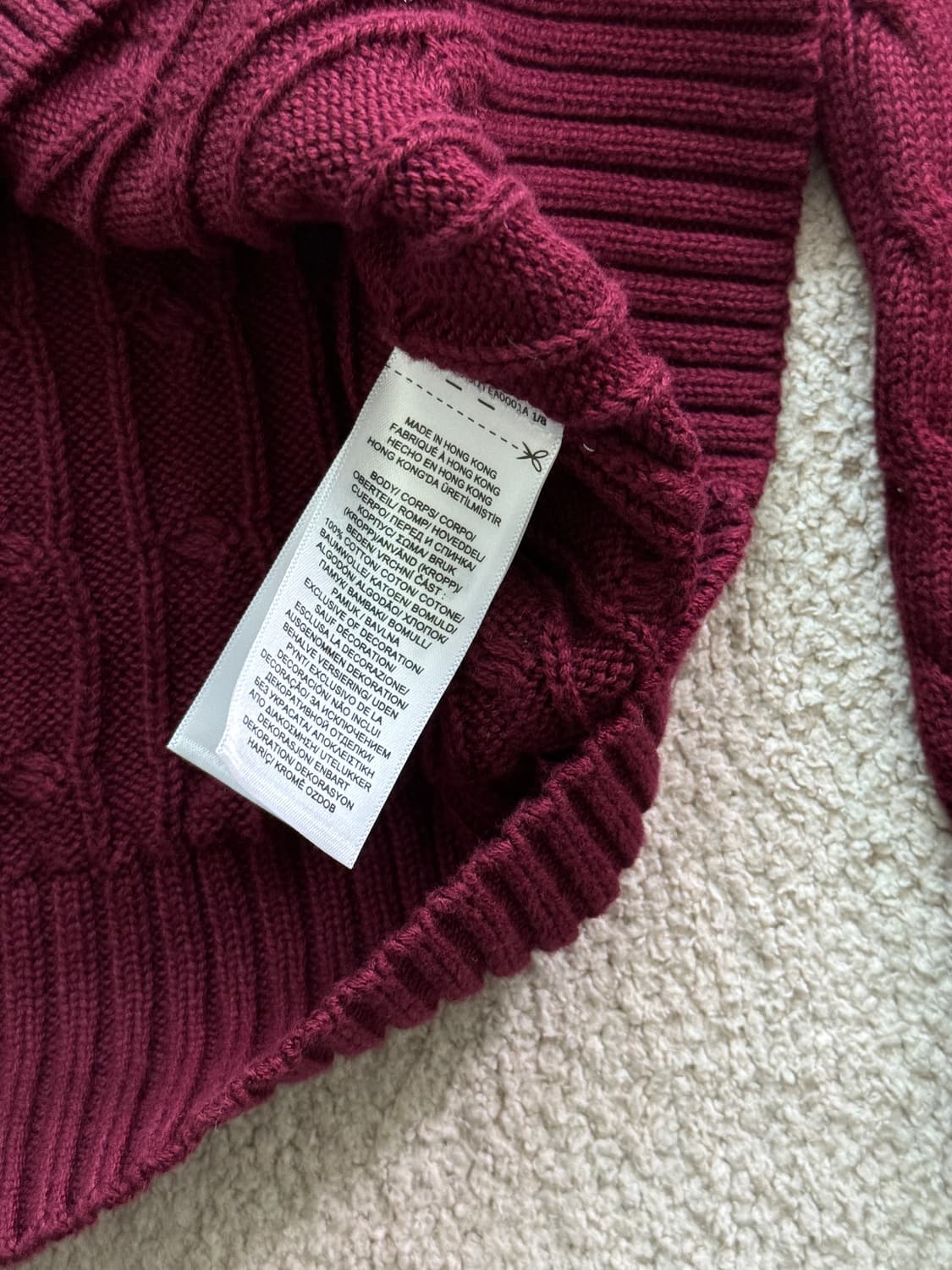 (새상품/정품) 폴로랄프로렌 보이즈 케이블니트 버건디 상품이미지4