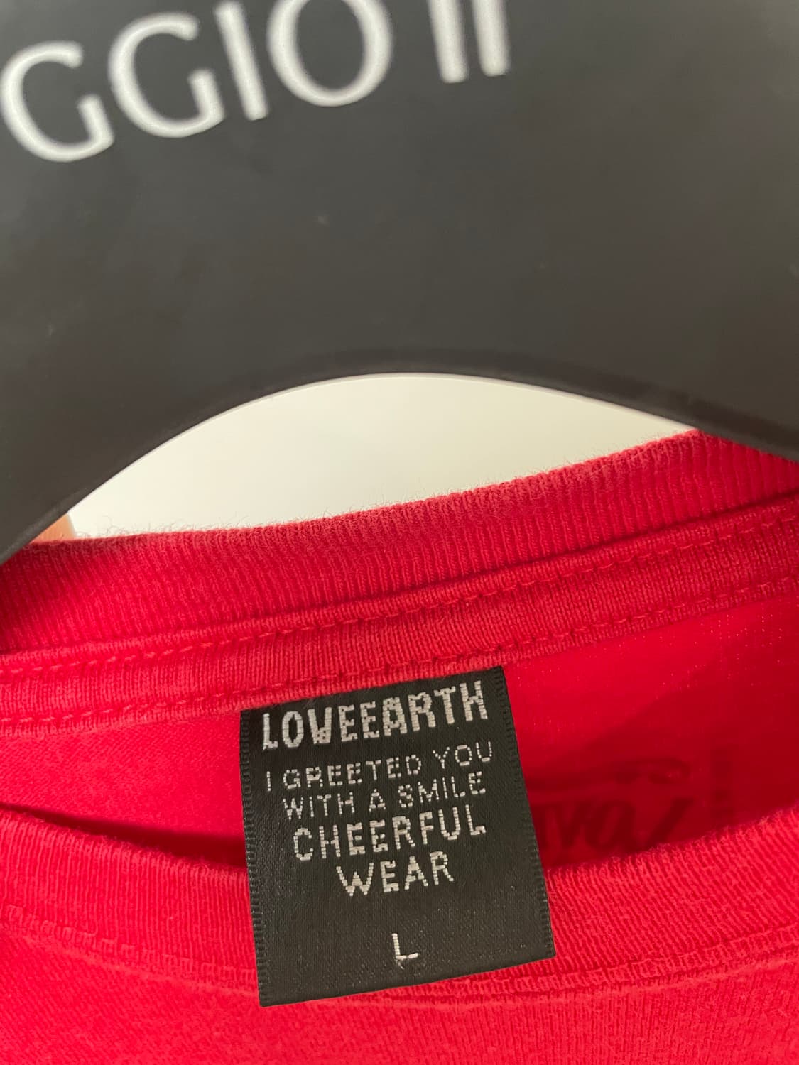 (L) loveearth 빈티지 레드 반팔티 jpn 상품이미지6