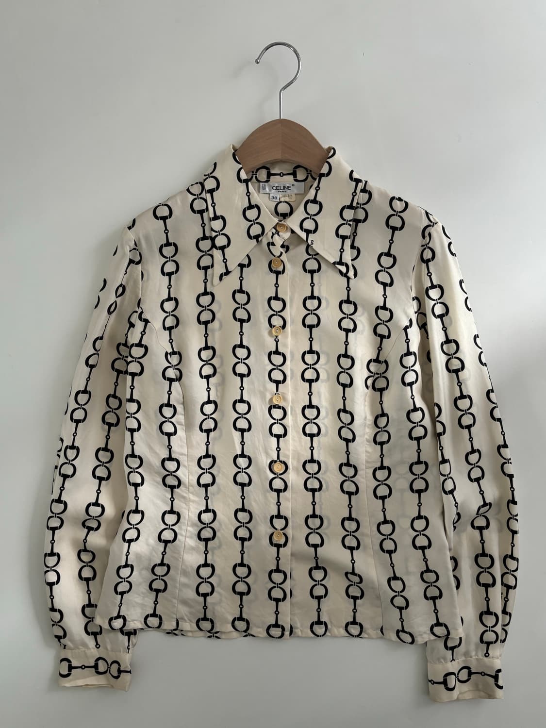 Celine 올드 셀린느 체인 패턴 블라우스 상품이미지5