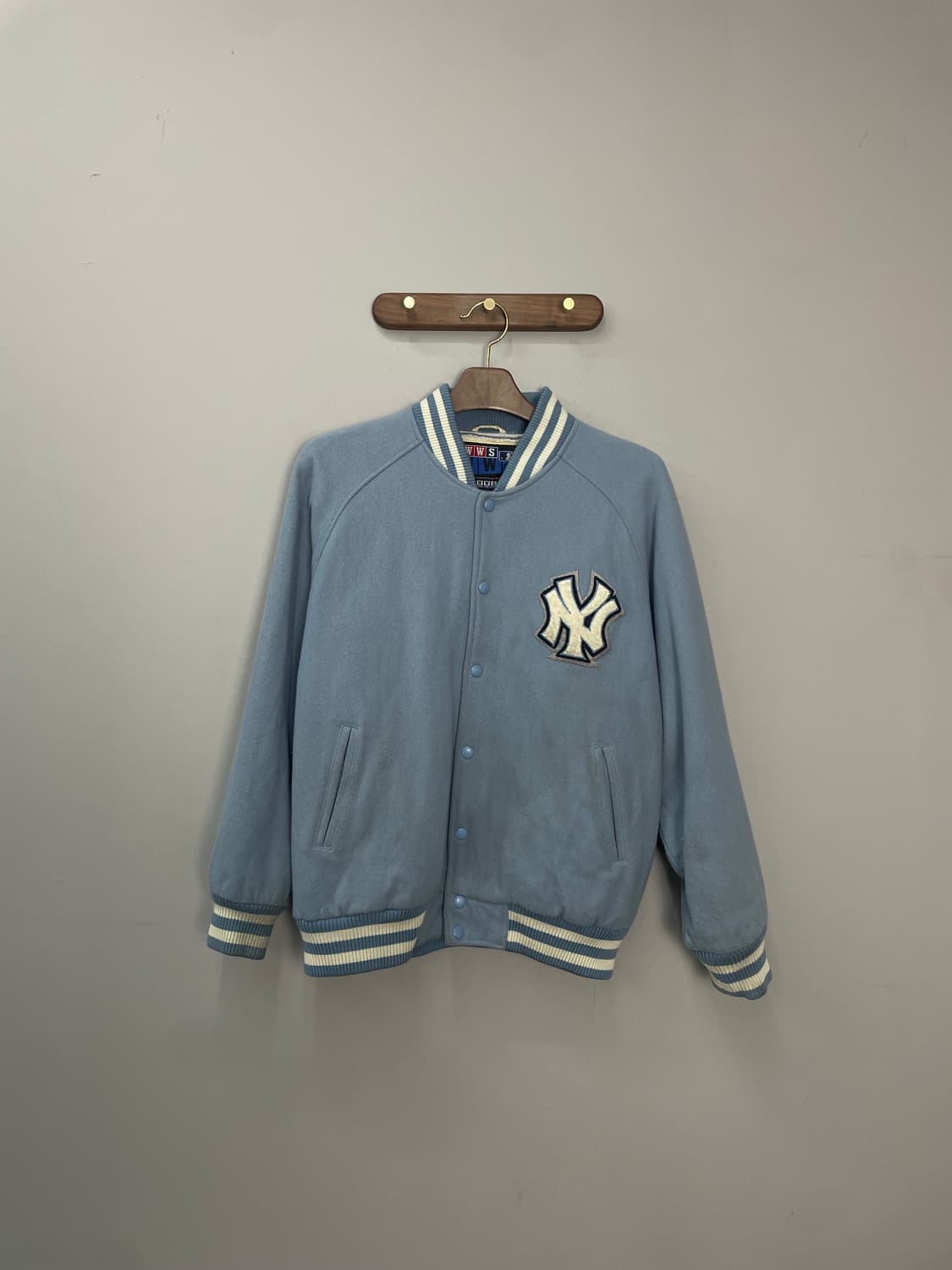 WWS MLB 양키스 라이트블루 울 바시티 자켓 H1180 상품이미지3