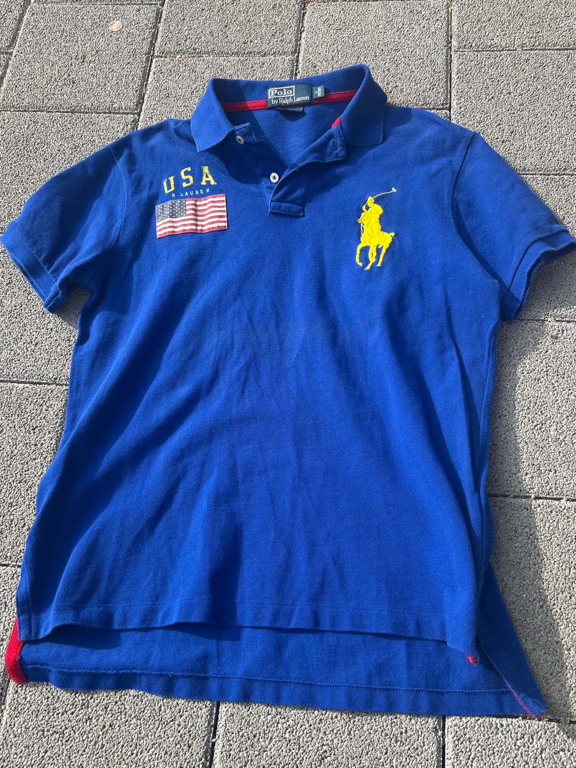 *rare* 폴로 usa 빅포니 블루 카라 티셔츠 상품이미지2