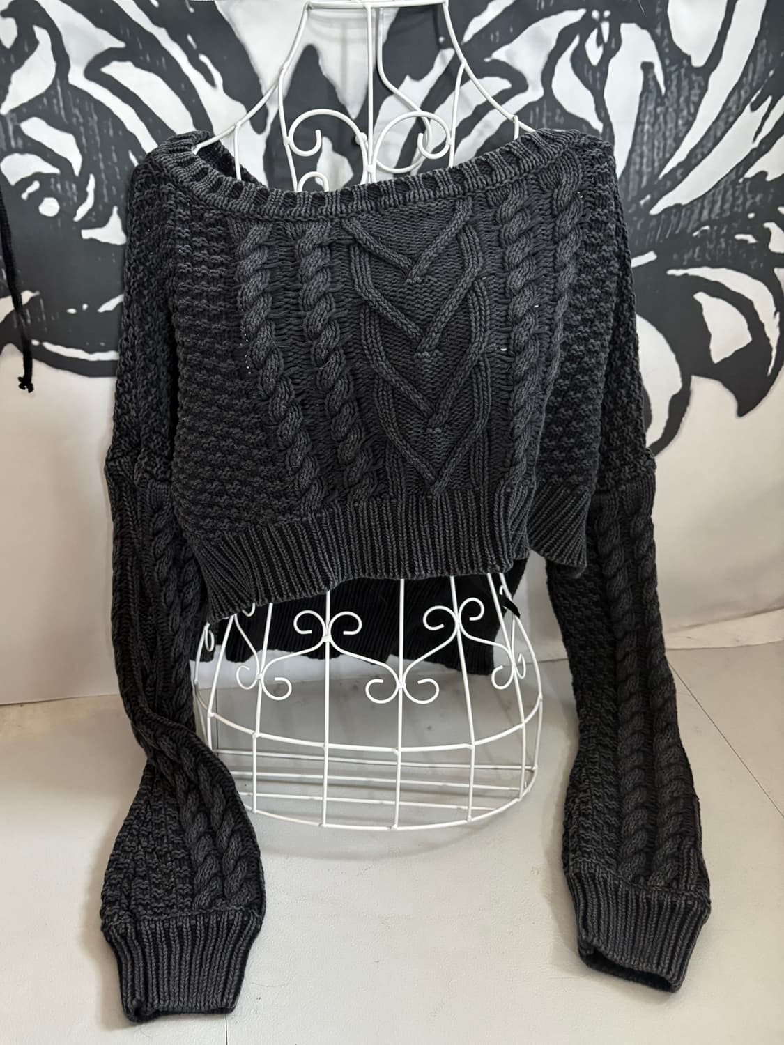 • dark gray washed cropped knitwear 상품이미지5