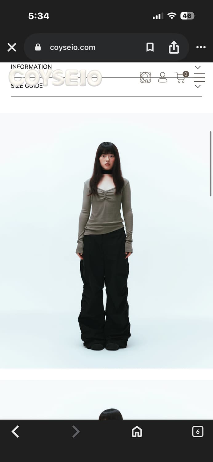 코이세이오 언발란스 셔링 탑 베이지 상품이미지2