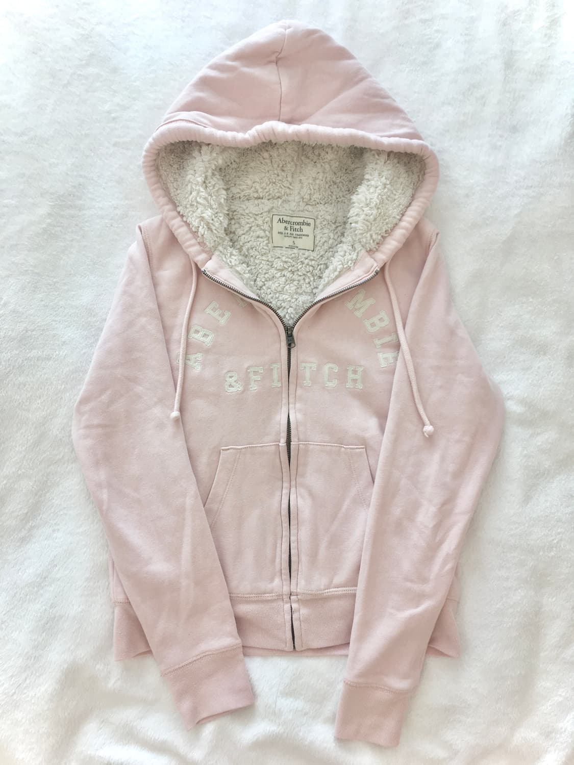 아베크롬비 연핑크 퍼 후드집업 기모 핀터레스트 히메갸루 러힙 상품이미지4