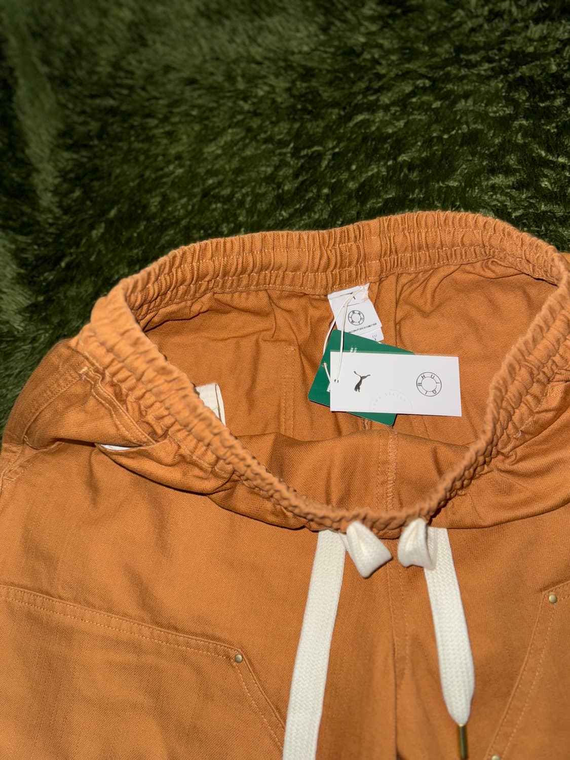 [L,XL] 푸마 X 루드 루이지 릴렉스 핏 헤비 코튼 더블니 팬츠 탄 상품이미지3