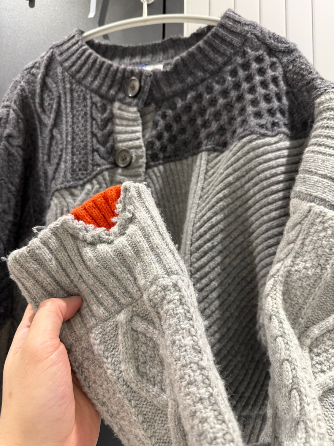 자라 x 아더에러 디스트로이드 크롭 가디건 블루 L-XL 상품이미지4