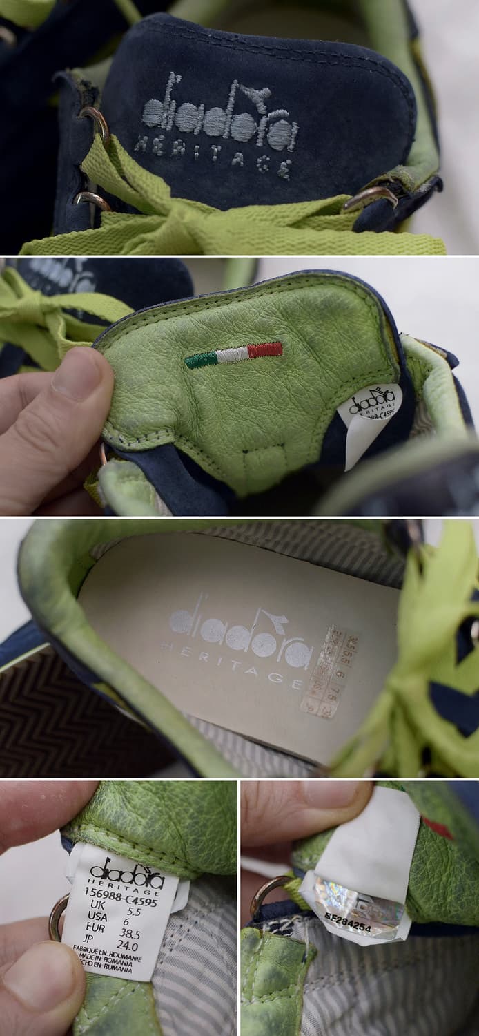 미착용) 디아도라 헤리티지 스톤워시 레더 스니커즈 (US6 / 240) 상품이미지10