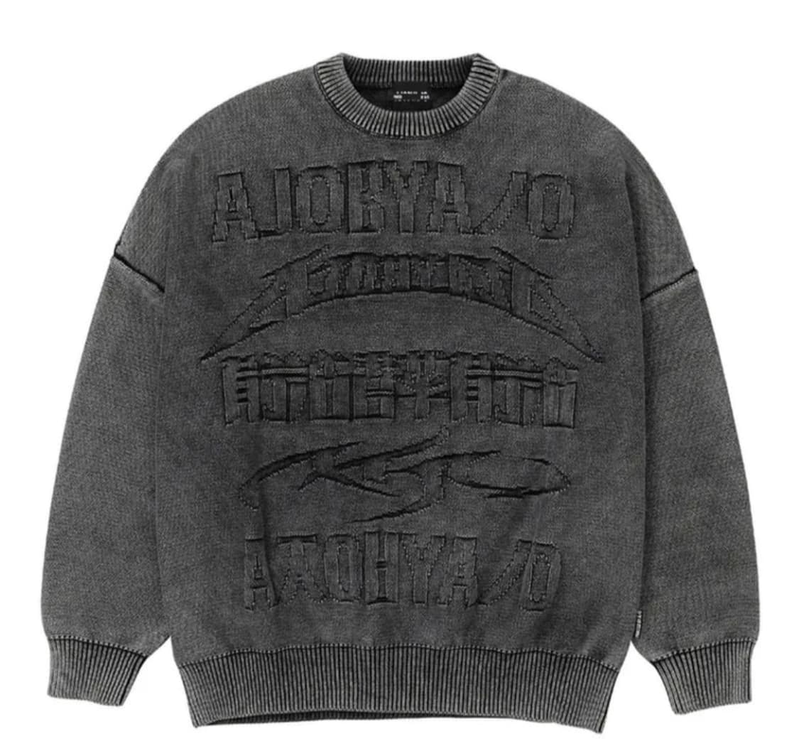Five AJO Logos Washed Sweater [Black] 상품이미지1
