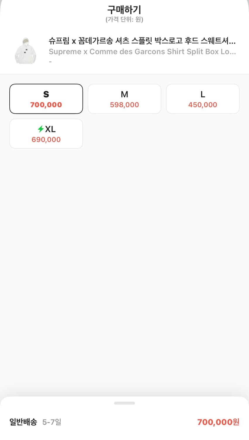 슈프림 x 꼼데가르송 셔츠 스플릿 박스로고 후드 상품이미지2