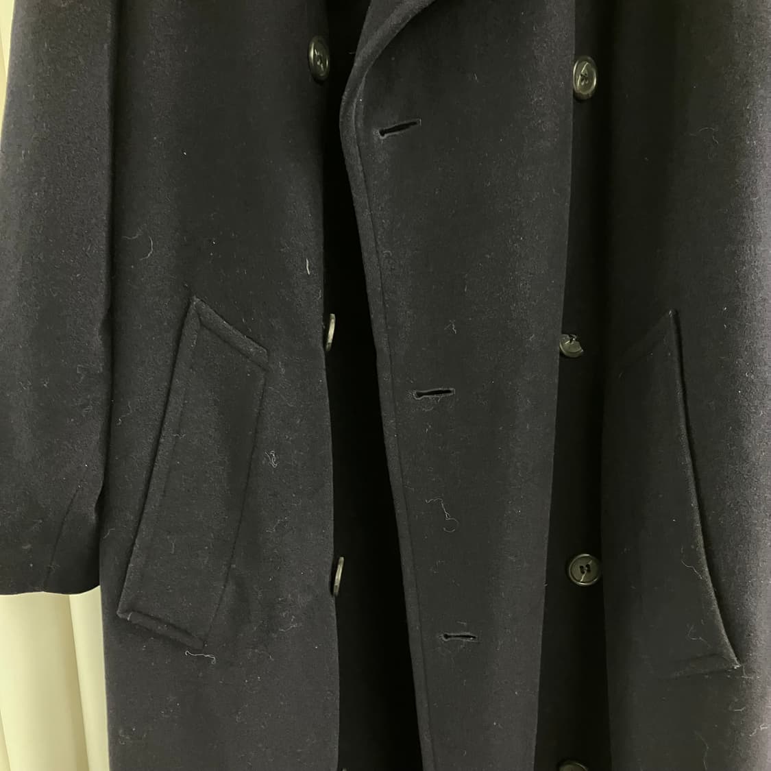  휴고 보스 네이비 버진 울 더블 브레스티드 롱코트  상품이미지5