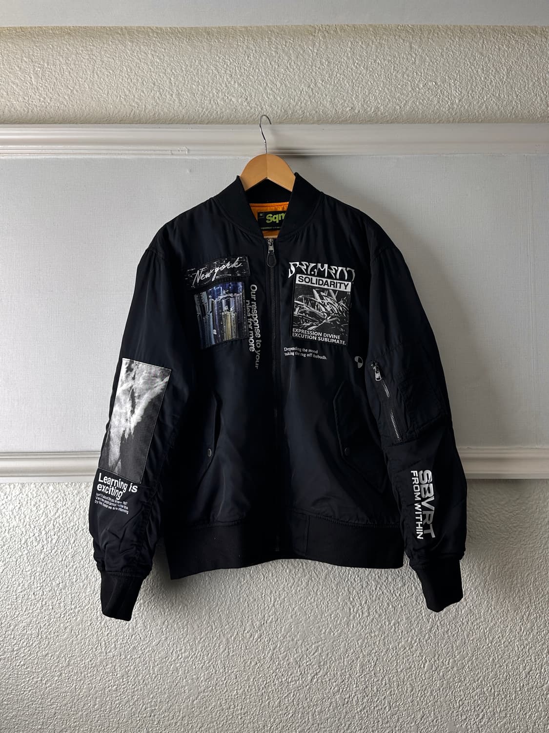 SQUC 러프 그래픽 플라이트 자켓 상품이미지5